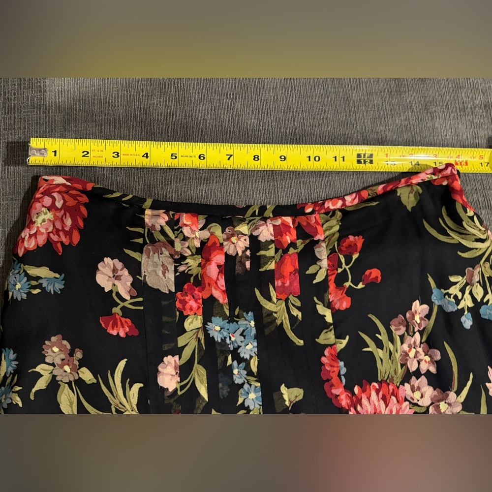 Rickie Freeman for Teri Jon Women’s black floral print skirt size 12 - Picture 4 of 12